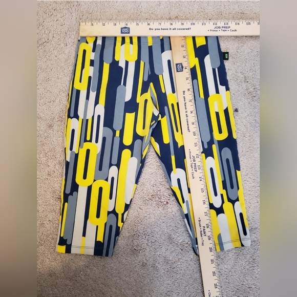❤ LIQUIDO YOGA CROP LEGGINGS YELLOW / NAVY / GRAY CHAIN PATTERN WOMEN'S SIZE MED - Picture 6 of 10